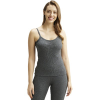 Jockey Snug Fit Low-Neck Thermal Spaghetti Top for Women 2501_Charcoal Melange_L