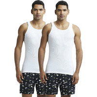 Jockey 8823 Men's Super Combed Cotton Rib Round Neck Sleeveless Vest with Stay Fresh Properties (Pack of 2)_White_XXL