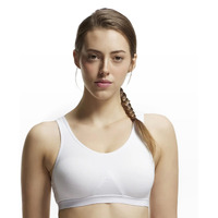 Jockey 1376 Women's Wirefree Non Padded Super Combed Cotton Elastane Stretch Full Coverage Slip-On Active Bra with Wider Straps and Moisture Move Treatment_White_XXL