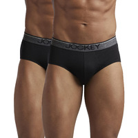 Jockey Men's Super Combed Cotton Briefs with Ultrasoft and Durable waistband (Pack of 2) 8037_Black_S