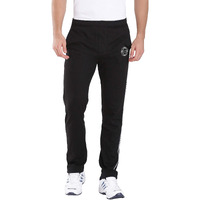Jockey Men's Slim Fit Cotton Blend Track Pants (9501_Black & Grey Melange_Medium_Black_M)