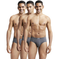 Jockey Men's Cotton Briefs (Pack of 3) (8035-0310-ASSTD Charcoal Melange M_Charcoal Melange_M)