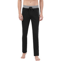 Jockey Men's Slim Fit Track pants(9510_Black & Grey Melange_large_Black & Grey Melange_Large)