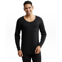 Jockey 2401 Men's Super Combed Cotton Rich Full Sleeve Thermal Undershirt with Stay Warm Technology_Black_M