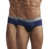Jockey Men's Cotton Briefs (Pack of 2) (37824_Blue_L)