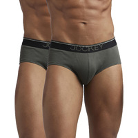 Jockey Men's Cotton Square Cut Brief (Pack of 2) (37829_Green_XL)