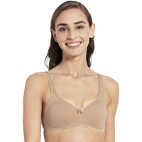 Jockey 1250 Women's Wirefree Non Padded Super Combed Cotton Elastane Stretch Full Coverage Everyday Bra with Contoured Shaper Panel and Adjustable Straps_Skin_38C