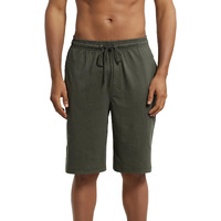 Jockey Straight Fit Sports Shorts for Men with Drawstring 9426_Deep Olive & Black_XXL