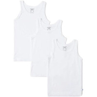 Jockey Unisex 3320 Boy's Super Combed Cotton Round Neck Sleeveless Regular Fit Vest (Pack of 3)_White_11-12 Yrs