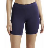 Jockey 1529 Women's High Coverage Super Combed Cotton Elastane Stretch Mid Waist Shorties with Concealed Waistband_Classic Navy_XXL