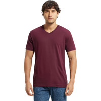 Jockey Men's Regular Fit V Neck Half Sleeved T-Shirt 2726_Wine Tasting_L