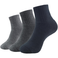 Jockey Men's Ankle Length Sports Cotton Socks (Pack of 3) 7036_Black/Midgrey Mel/Char Mel_Free Size