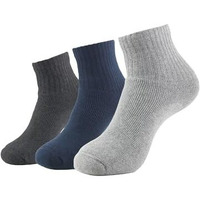 Jockey Men's Ankle Length Sports Cotton Socks (Pack of 3) 7036_Black/Midgrey Mel/Navy_Free Size