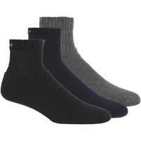 Jockey Men's Ankle Length Sports Cotton Socks (Pack of 3) 7036_Black/Navy/Char Mel_Free Size