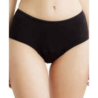 Jockey SW05 Women's Super Combed Cotton Elastane Stretch Period Panty with Stay Fresh Treatment & Leak Proof Inner Absorbent Layer_Black_M