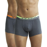 Jockey FP03 Men's Super Combed Cotton Rib Solid Trunk with Ultrasoft Waistband (Pack of 2)_Asphalt_XL