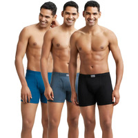 Jockey 8008 Men's Super Combed Cotton Rib Solid Boxer Brief with Ultrasoft Concealed Waistband (Pack of 3)_Multi Colour_S