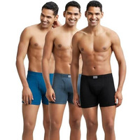 Jockey 8008 Men's Super Combed Cotton Rib Solid Boxer Brief with Ultrasoft Concealed Waistband (Pack of 3)_Multi Colour_L