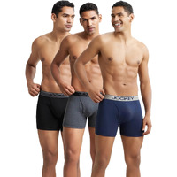 Jockey 8009 Men's Super Combed Cotton Rib Solid Boxer Brief with Ultrasoft Waistband (Pack of 3)_Multi Colour_XXL