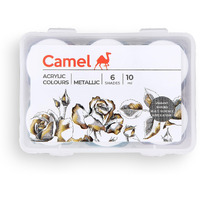 Camel Fabrica Acrylic Metallic Color - 10ml each, 6 Shades