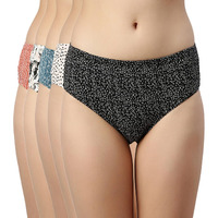Enamor CH03-Cotton Classic Antimicrobial and Stain Release Finish Hipster Panty-Pack of 5