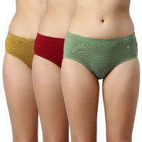 Enamor Women Mid Waist Cotton Panty (Multi_Medium) Multicolour