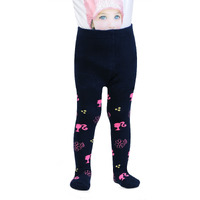 Bonjour Girl's Cotton Tights (BRO4059-Navy-Pink_3(2-4) Year_Navy 2-4 Y)
