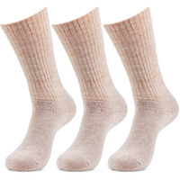 Bonjour Women's Woolen Regular Socks (Pack Of 3),Beige