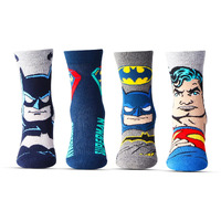 Bonjour Superman Batman Superhero Character Full Length Socks for Kids- Pack Of 4