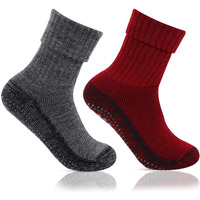 Bonjour Women's Woolen Anti-Skid (Gripper) Indoor Socks, Pack Of 2, Free Size