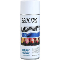 BRUSTRO Artist's Fixative Spray Can | 400ml | Transparent | Perfect use on Pastel Colors,Charcoal, Chalk Drawing,Non-yellowing, Pencil & Sketching Artworks, Proffessional Arts, Fast Drying