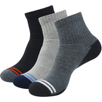 BALENZIA Men's Cushioned High Ankle Sports/Gym Socks (Free Size) Made with 100% Cotton & Spandex. Pack of 3 (Multicolour) | Terry/Towel Ankle Socks for Men.