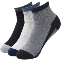 BALENZIA Men's Cushioned High Ankle Sports/Gym Socks (Free Size) Made with 100% Cotton & Spandex. Pack of 3 (Multicolour) | Terry/Towel Ankle Socks for Men.