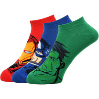BALENZIA X Marvel Character Iron Man,Captain America & Hulk Themed Lowcut/Ankle Length Socks for Men-(Pack of 3 Pairs)(Free Size) Blue,Red,Green