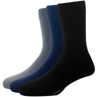 Van Heusen Mens Cotton Full Length Socks (Pack of 3) Dark Grey, Navy, Black
