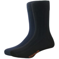 Peter England Men's Woolen Full Length Socks (Pack of 2) Navy, Black