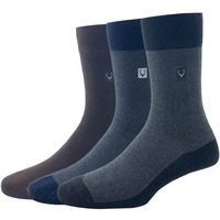 Allen Solly Men's Cotton Full Length Socks (Pack Of 3) - Black, Brown, Navy