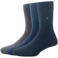 Allen Solly Men's Cotton Full Length Socks (Pack Of 3) - Black, Dark Grey, Navy