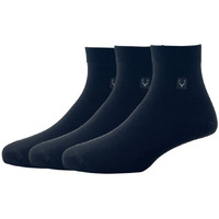 Allen Solly Men's Cotton Quarter Length Socks (Pack Of 3) - Black