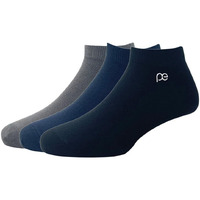 Peter England Mens Cotton Ankle Length Socks (Pack of 3) Dark Grey, Navy, Black