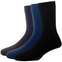 Van Heusen Mens Cotton Full Length Socks (Pack of 3) Brown, Navy, Black