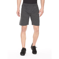 Pepe Jeans Athleisure Men Knit Cotton Stretch Shorts | Breathable Cotton Jersey, Gym and Casual Wear | with Drawstring and Zip Pocket in Black Melange - L