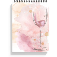 Factor Notes Watercolour Book: A5, 300 GSM Paper, 24 Pages with Perforation, Wiro Bound (Wine Glass)