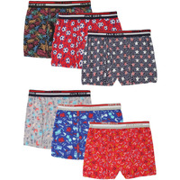 Lux Cozi Bigshot Boy's Pack of 6 Super Combed Cotton Outer Elastic Semi Long Printed Trunk for Kids (Size : 75cm) Multicolour