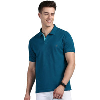 Lux Cozi Men's Pack of 1 Emerald Regular Fit Polo Neck Half Sleeve Solid Casual T-Shirt (Size : Large)_COZI_2121_EMRAD_L_1PC