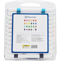 Neomate 24 Pcs Dual-Tip Acrylic Markers Set | Non-Toxic Art Supplies for Kids & Adults | Brush and Fine Tips for Drawing & Sketching | Includes Carry Case for Easy Storage | Ideal for Coloring Books