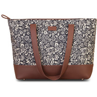 ZOUK Women's Handcrafted Floral Shoulder Tote Bag and Handbag for Office and College