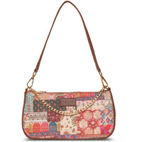 ZOUK Abstract Printed Women's Handcrafted Vegan Leather Multicolor Casual Mini Shoulder Bag (multicolor)