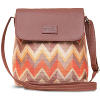 ZOUK Tidal Wave Printed Women's Hand Crafted Vegan Leather Multicolour Flap Sling Bag