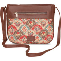 ZOUK Women's Handcrafted Multicolor Mughal Art Printed U Shaped Sling Bag